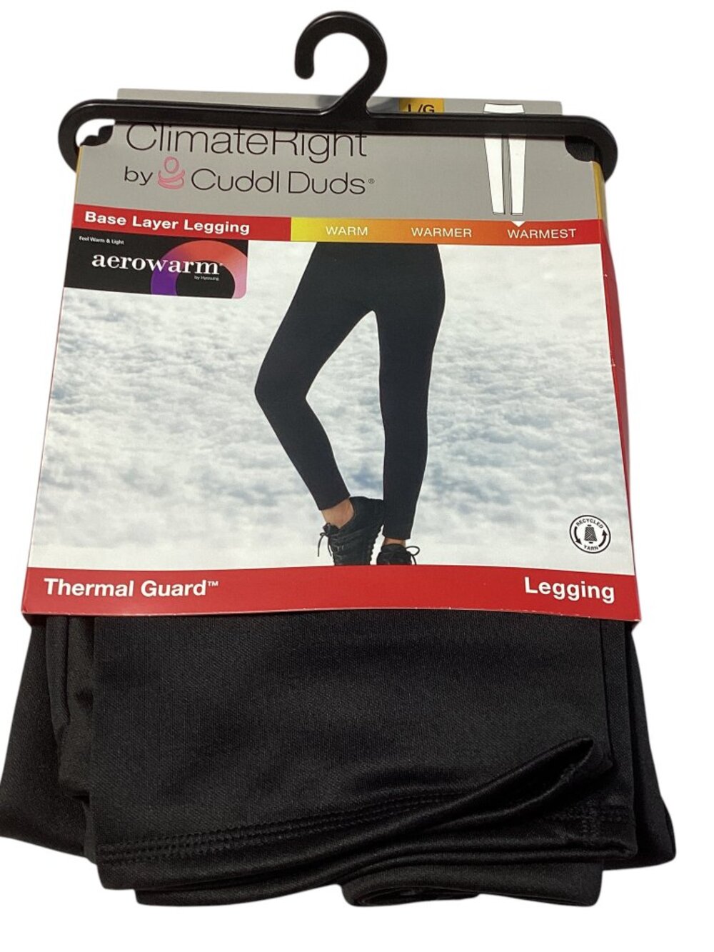 Cuddl Duds Thermal Guard Base Layer Black Leggings, Size: L/G (Large)